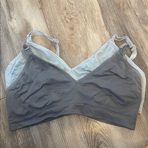 Gray and Light Blue maternity Bralette Set